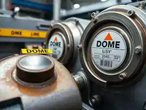Dome label in industrial application