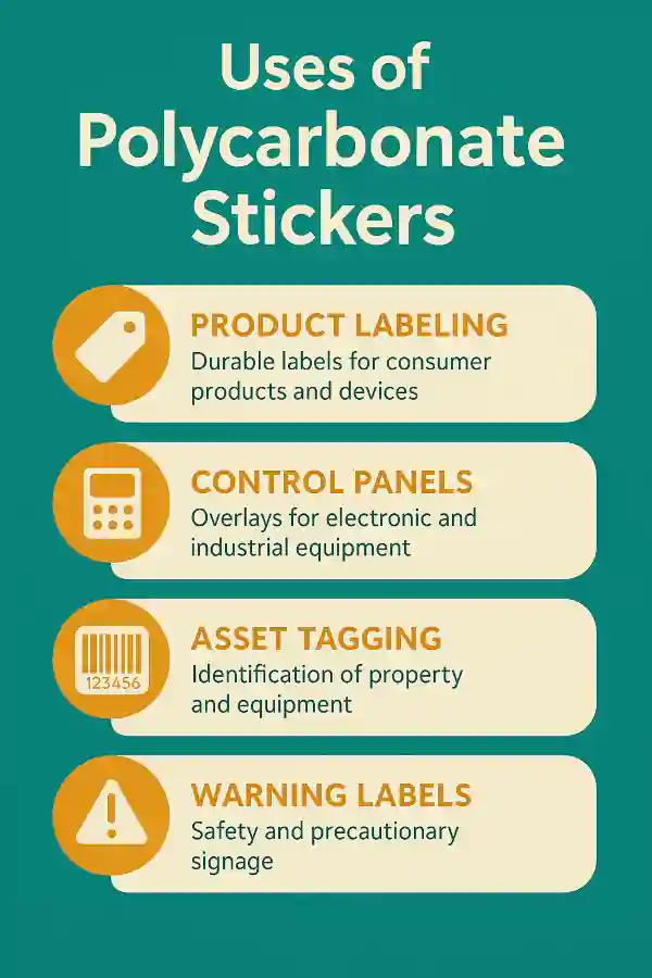 Infographics- Uses of Polycarbonate Stickers