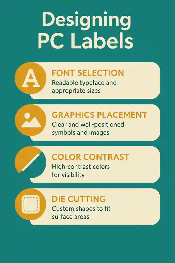 Infographics on designing pc labels