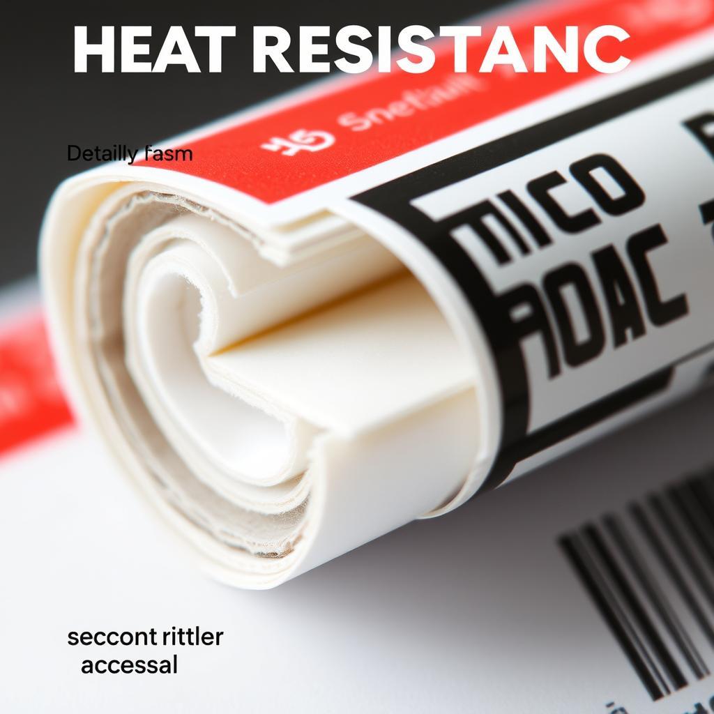 Close-up of heat resistance label material showing its durable construction Close-up of heat resistance label material showing its durable construction