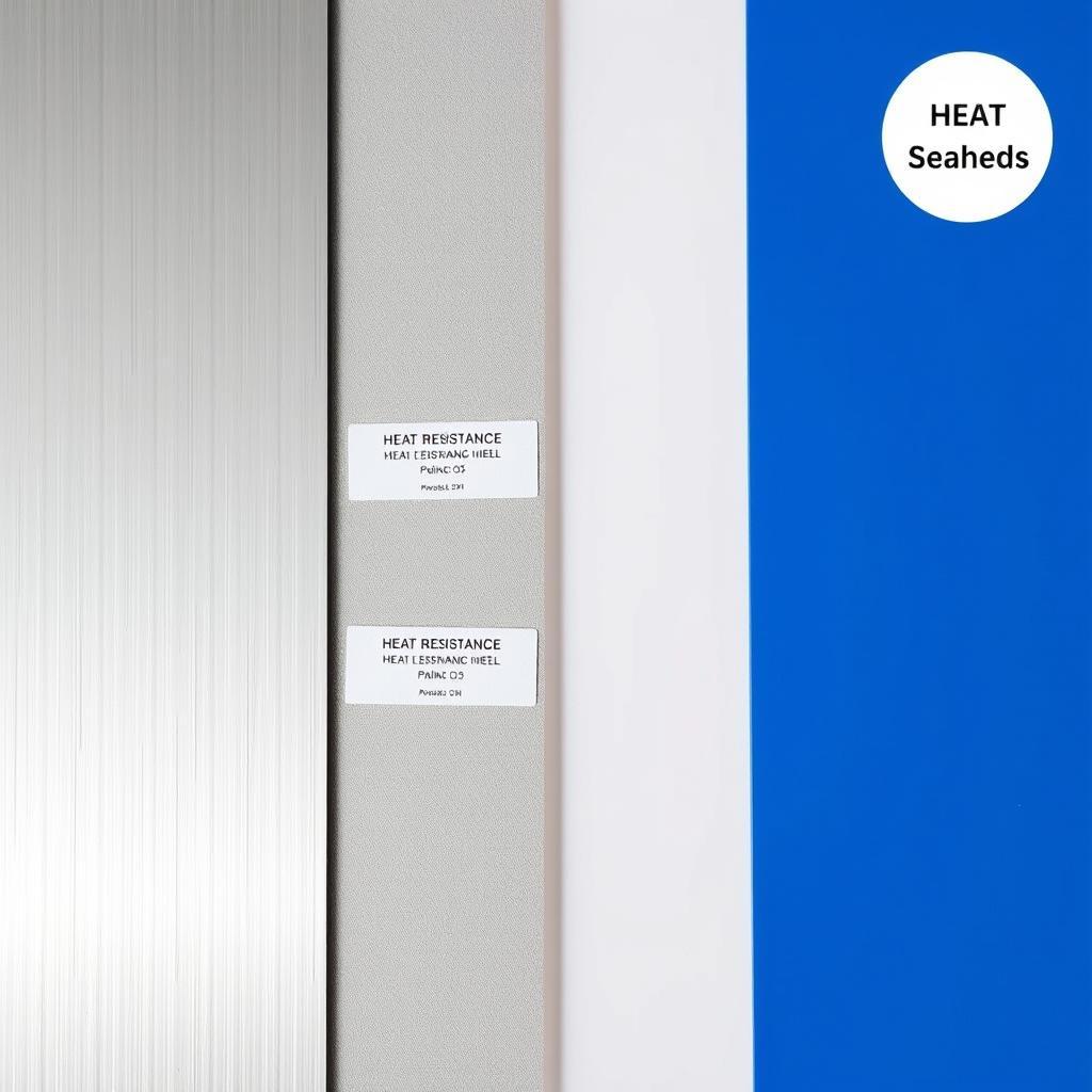 Heat resistance labels applied to different surface materials Heat resistance labels applied to different surface materials